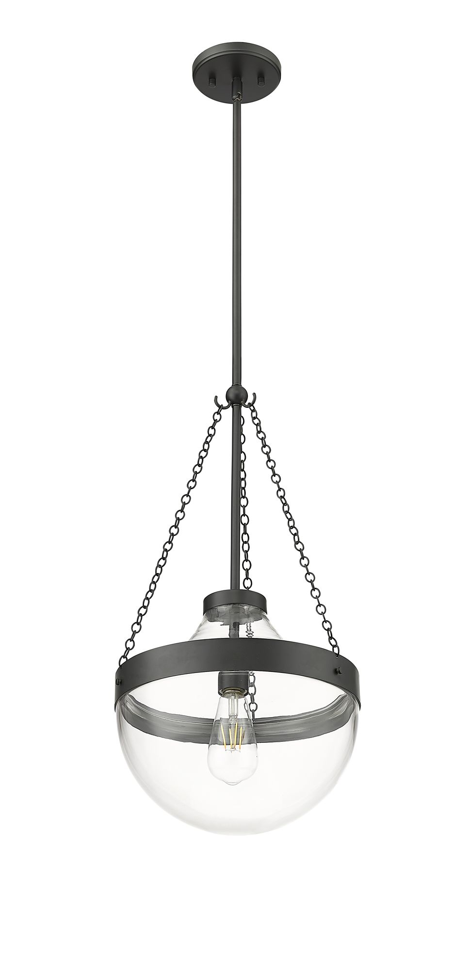 Image 4 Millennium Lighting Clarra 1-Light Pendant in Matte Black more views