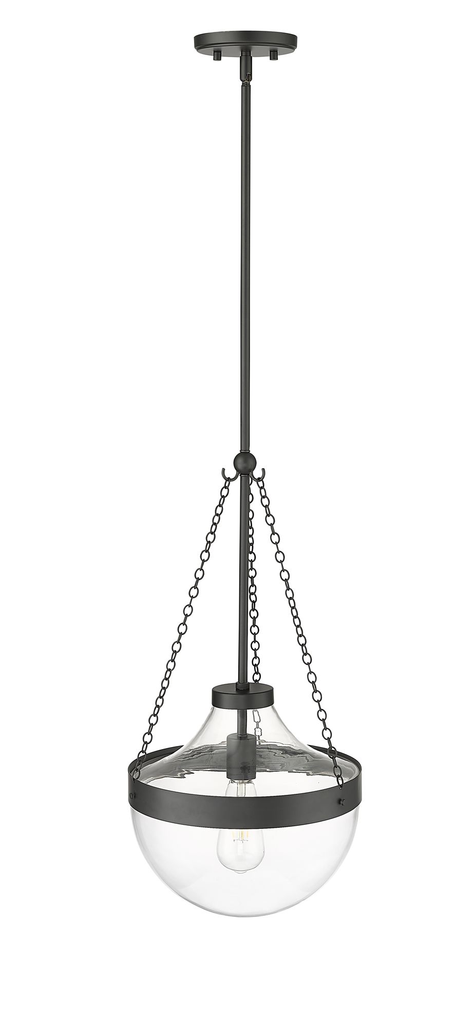 Image 5 Millennium Lighting Clarra 1-Light Pendant in Matte Black more views