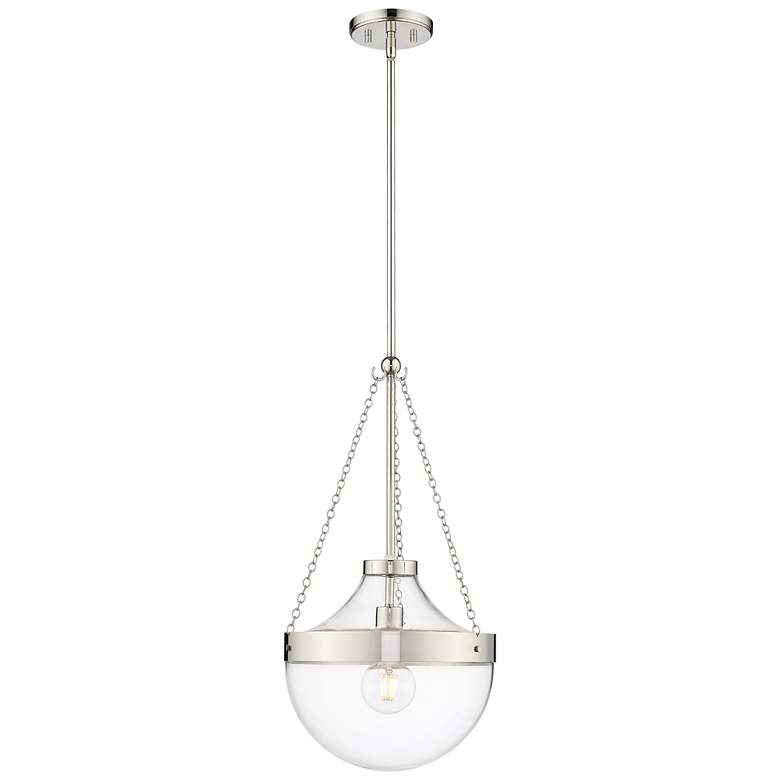 Image 1 Millennium Lighting Clarra 1-Light Pendant in Polished Nickel