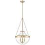 1_Millennium Lighting Clarra 15 3/4" Gold 3-Light Glass Bowl Pendant