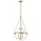 Millennium Lighting Clarra 15 3/4" Gold 3-Light Glass Bowl Pendant