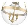5_Millennium Lighting Clarra 15 3/4" Gold 3-Light Glass Bowl Pendant more views