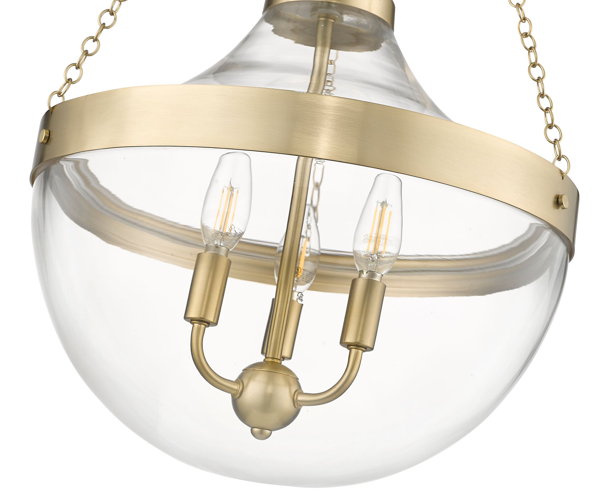 Image 6 Millennium Lighting Clarra 15 3/4" Gold 3-Light Glass Bowl Pendant more views