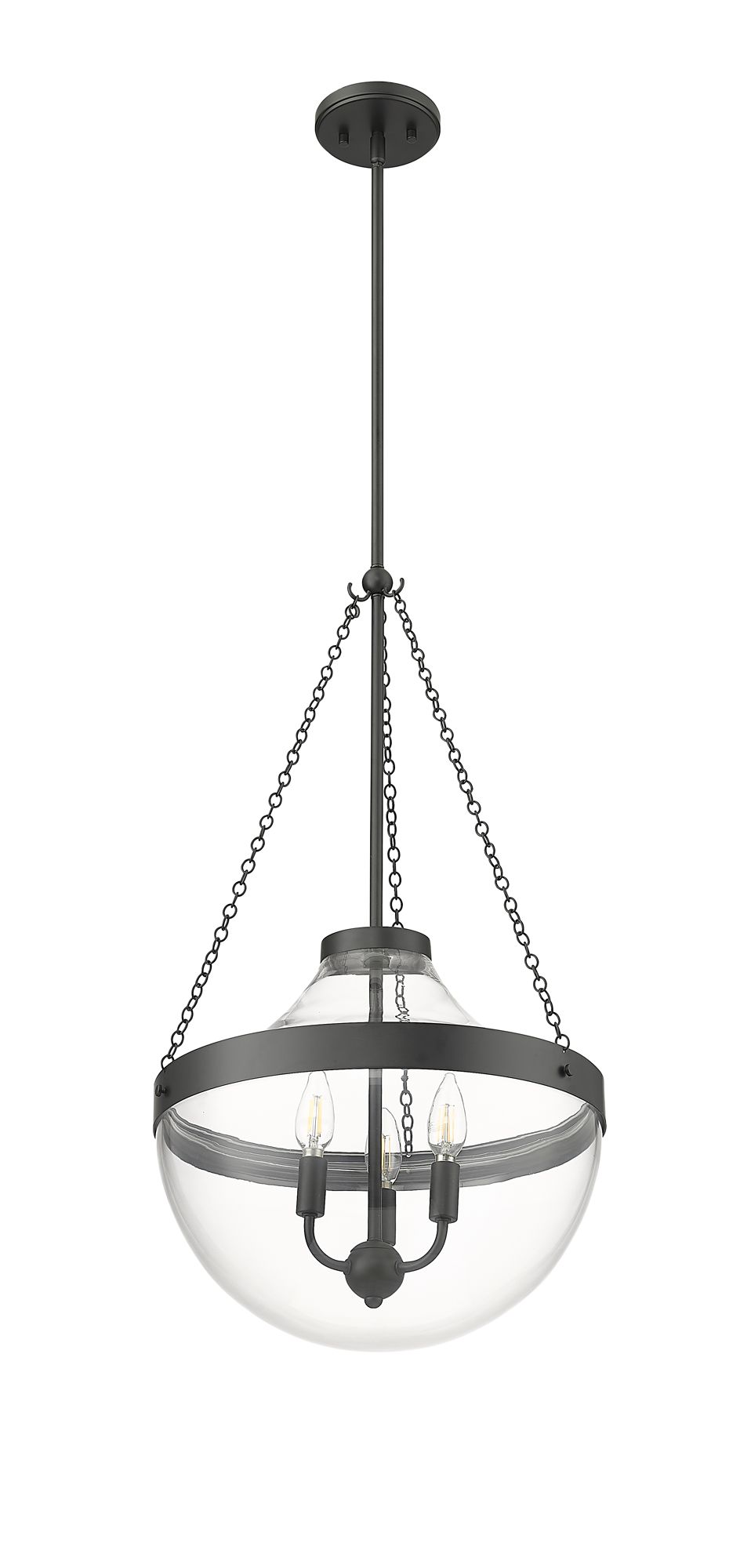 Image 3 Millennium Lighting Clarra 3-Light Matte Black Pendant more views