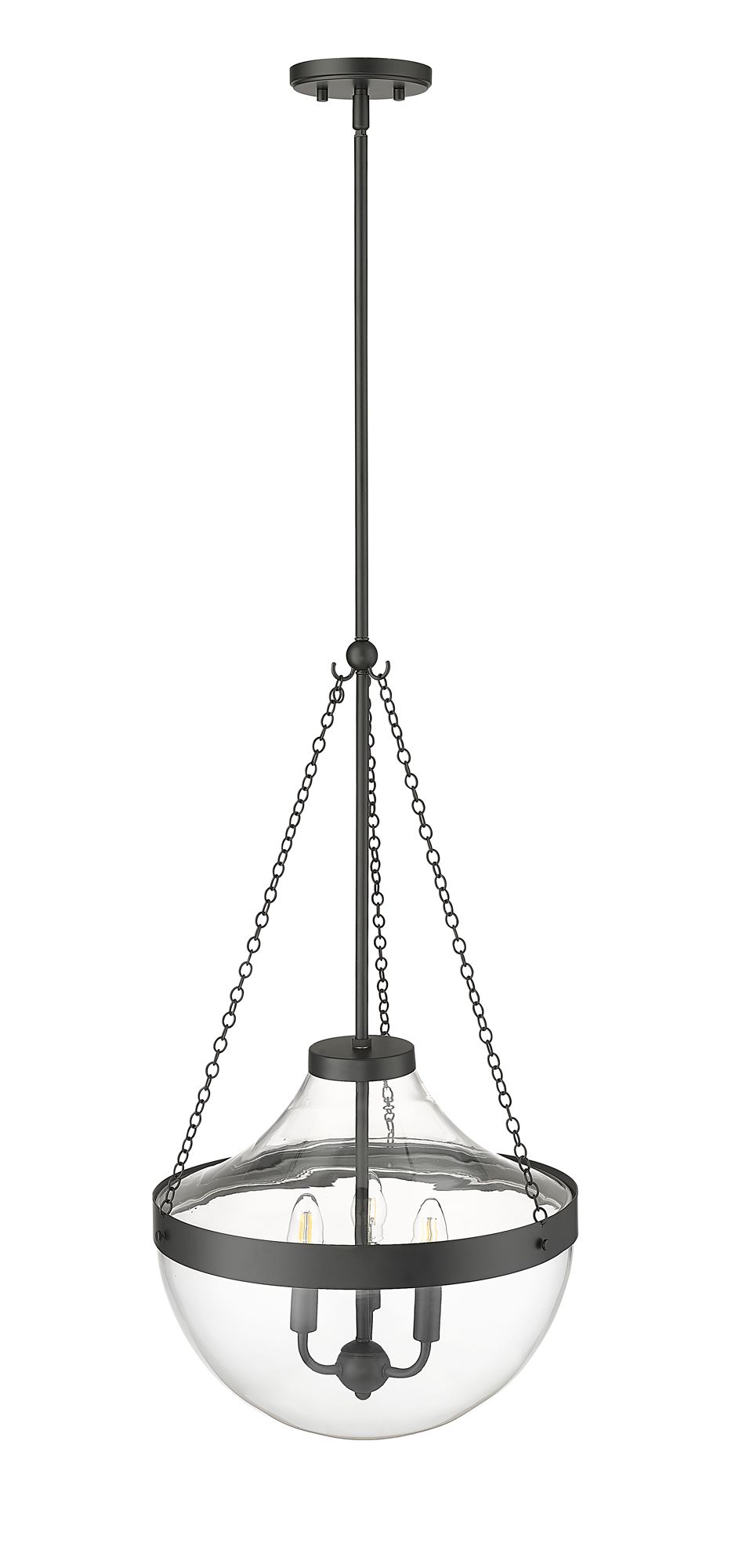 Image 4 Millennium Lighting Clarra 3-Light Matte Black Pendant more views