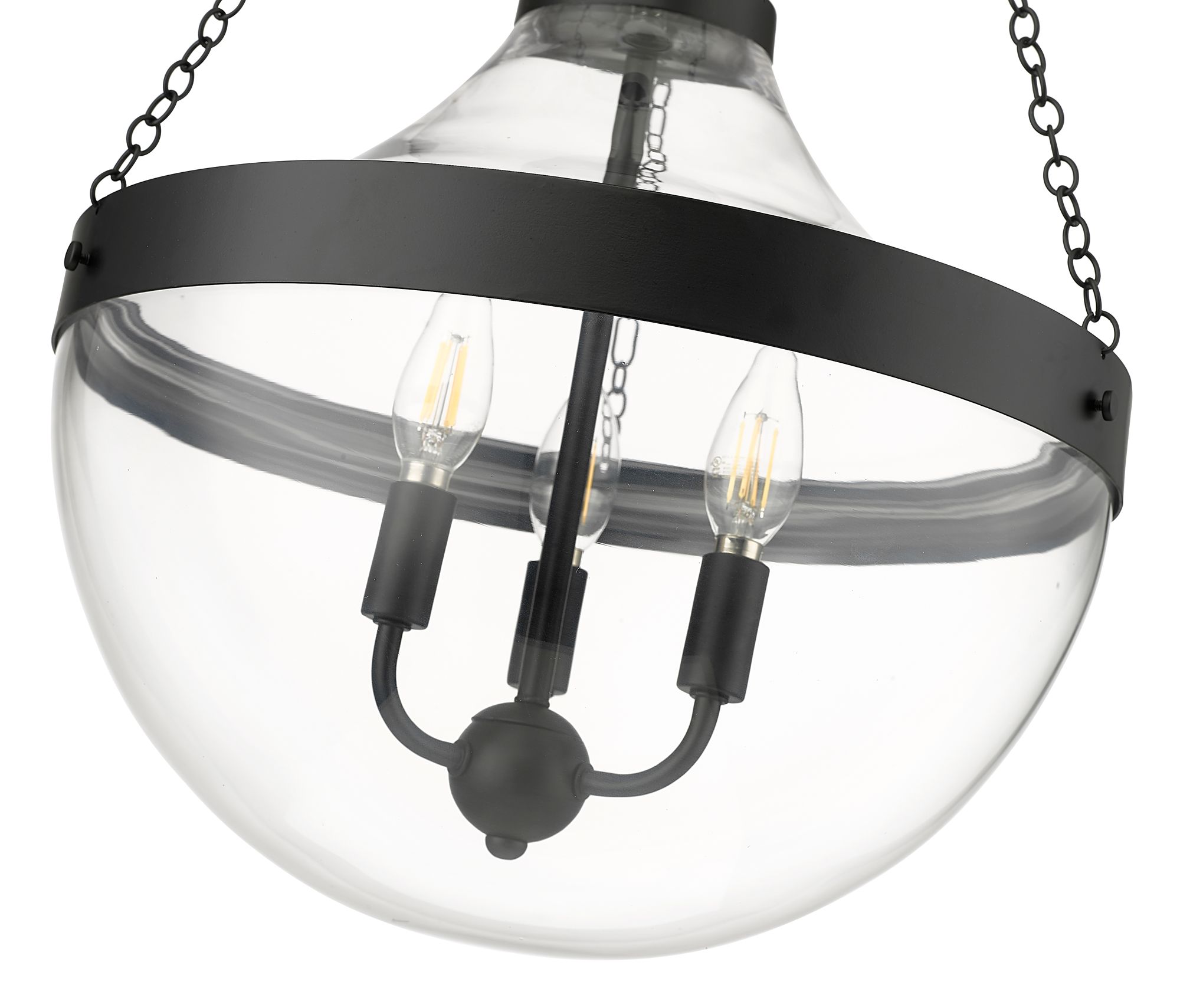Image 5 Millennium Lighting Clarra 3-Light Matte Black Pendant more views