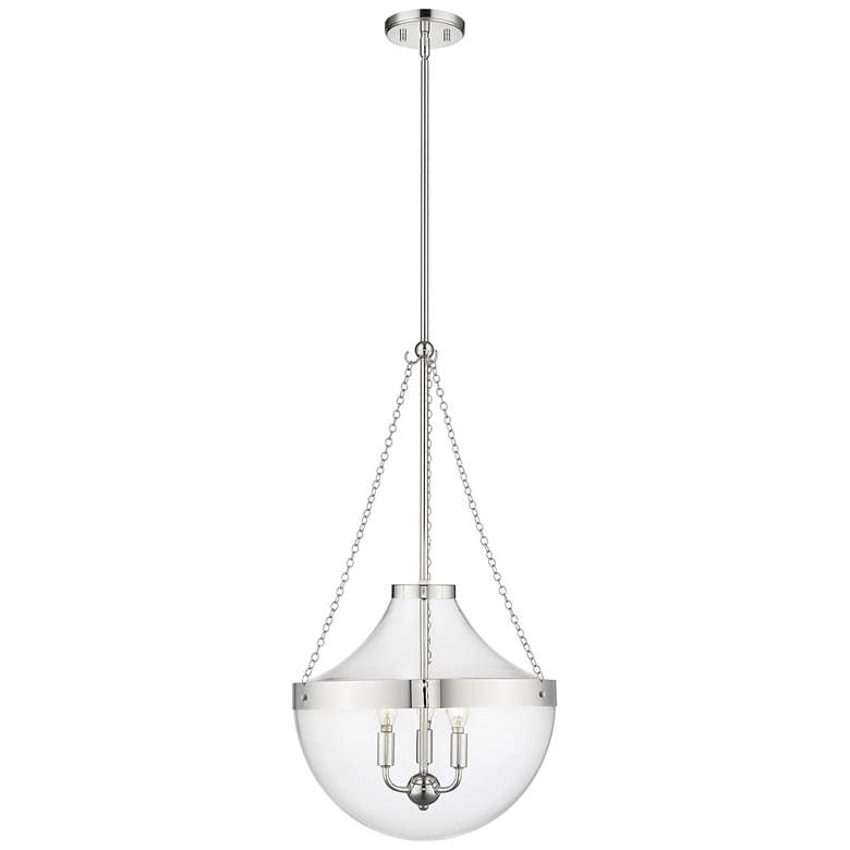 Image 1 Millennium Lighting Clarra 3-Light Pendant in Polished Nickel