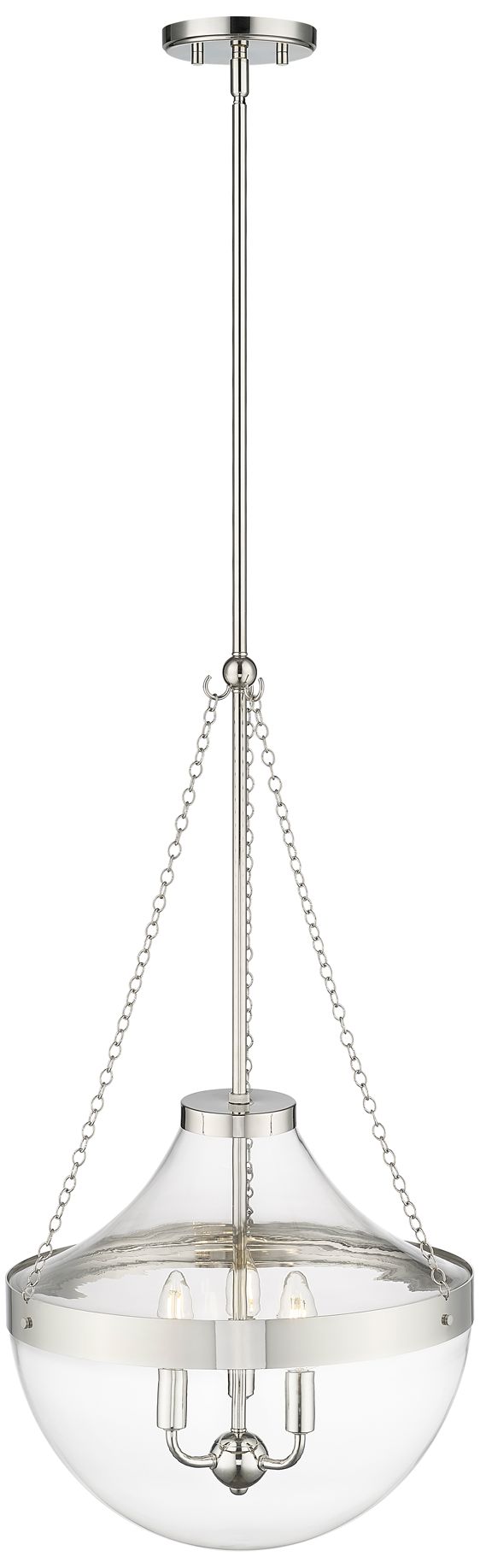 Image 4 Millennium Lighting Clarra 3-Light Pendant in Polished Nickel more views