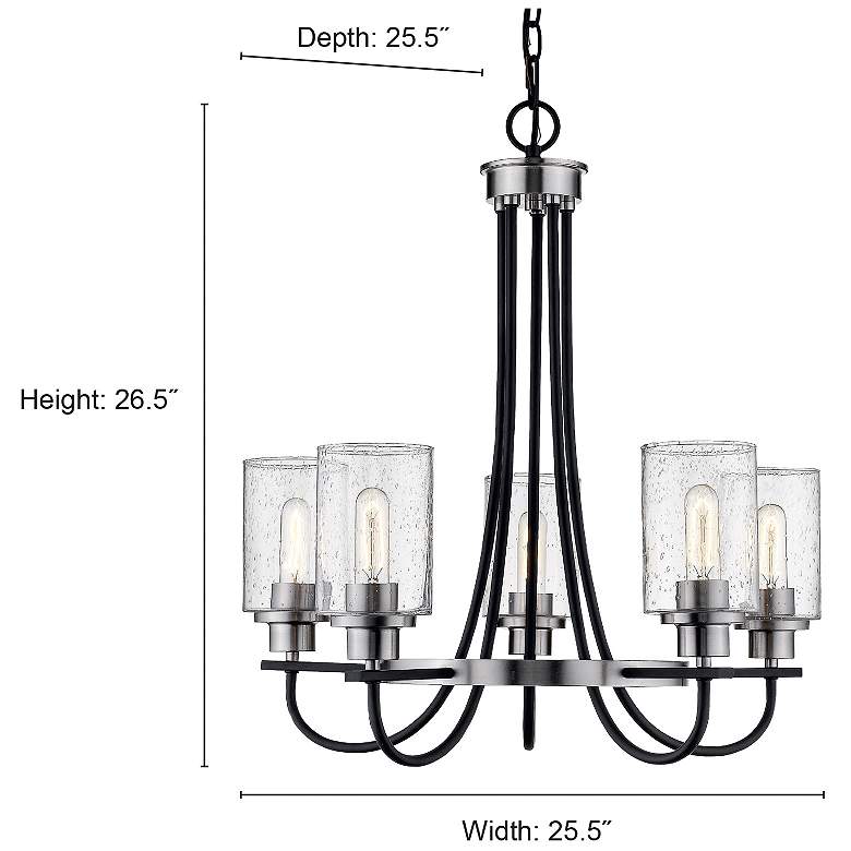 Image 3 Millennium Lighting Clifton 5-Light Chandelier in Matte Black/Nickel more views