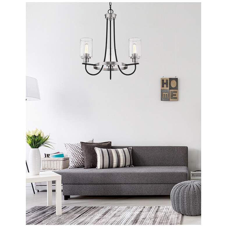 Image 4 Millennium Lighting Clifton 5-Light Chandelier in Matte Black/Nickel more views