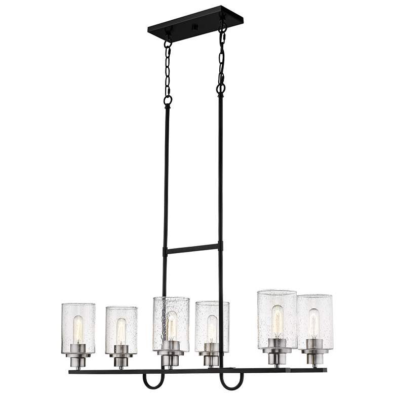 Image 1 Millennium Lighting Clifton 6-Light Chandelier in Matte Black/Nickel