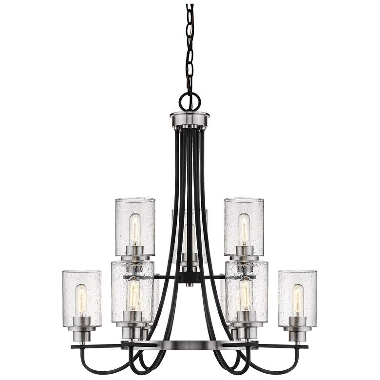 Image 2 Millennium Lighting Clifton 9-Light Chandelier in Matte Black/Nickel
