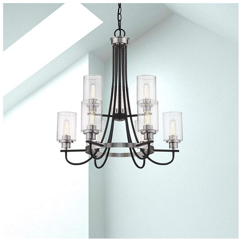 Image 1 Millennium Lighting Clifton 9-Light Chandelier in Matte Black/Nickel