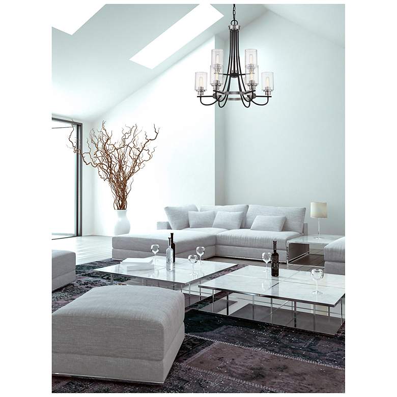 Image 3 Millennium Lighting Clifton 9-Light Chandelier in Matte Black/Nickel more views