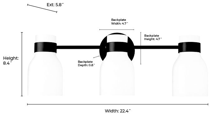 Image 2 Millennium Lighting Corella 3-Light Vanity Light in Polished Nickel more views