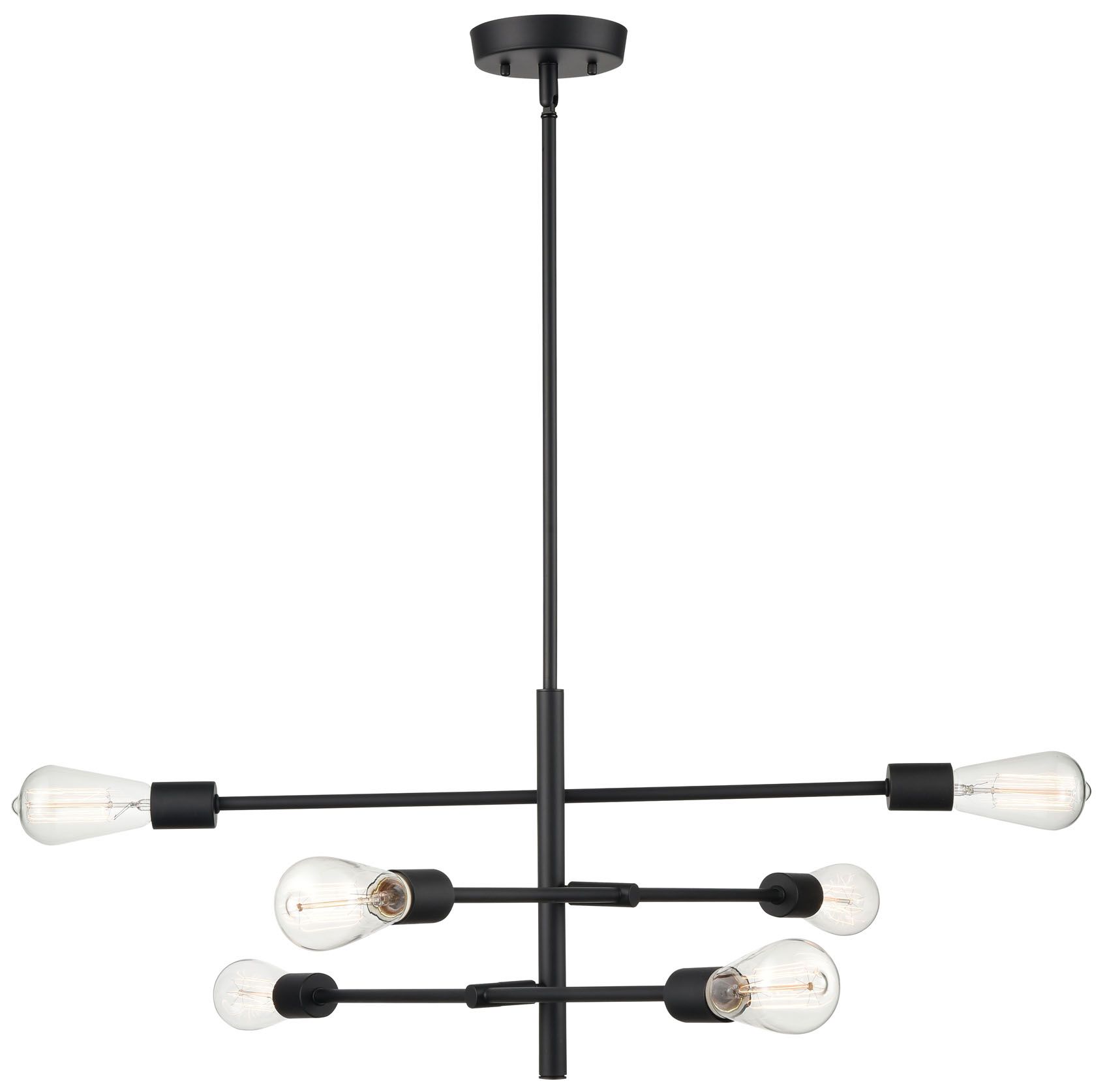 Millennium Lighting Decco 6 Light Pendant Fixture in Matte Black