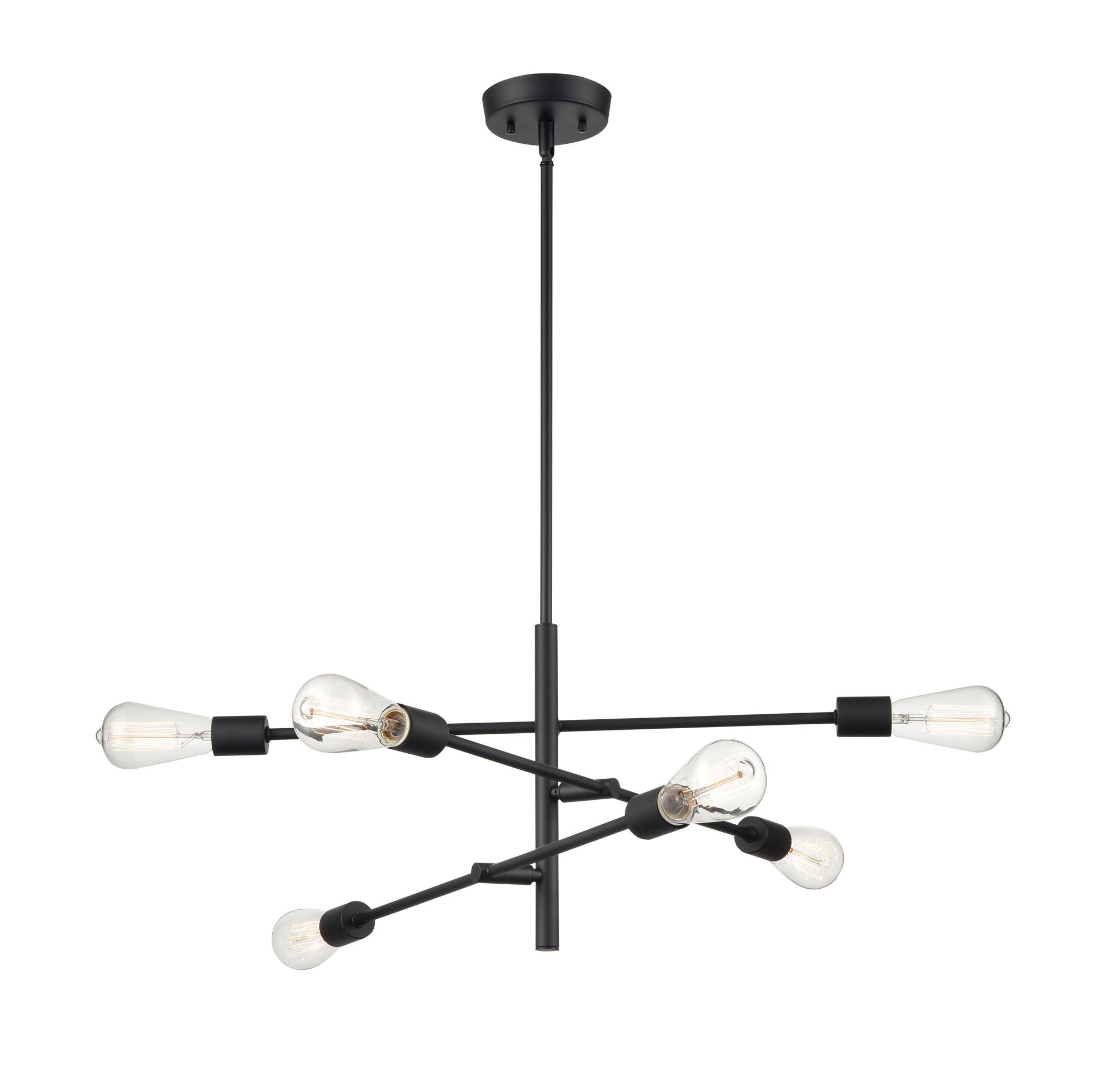 Image 4 Millennium Lighting Decco 6 Light Pendant Fixture in Matte Black more views