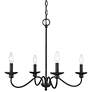 1_Millennium Lighting Delvona 24" Wide 4-Light Matte Black Chandelier