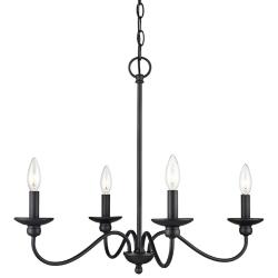 Millennium Lighting Delvona 24" Wide 4-Light Matte Black Chandelier