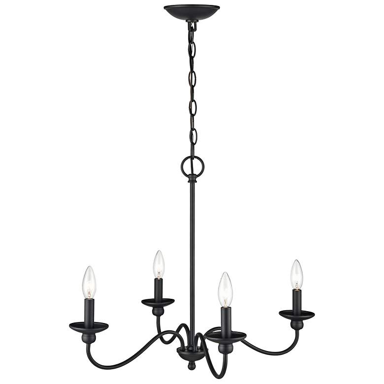 Image 4 Millennium Lighting Delvona 24" Wide 4-Light Matte Black Chandelier more views