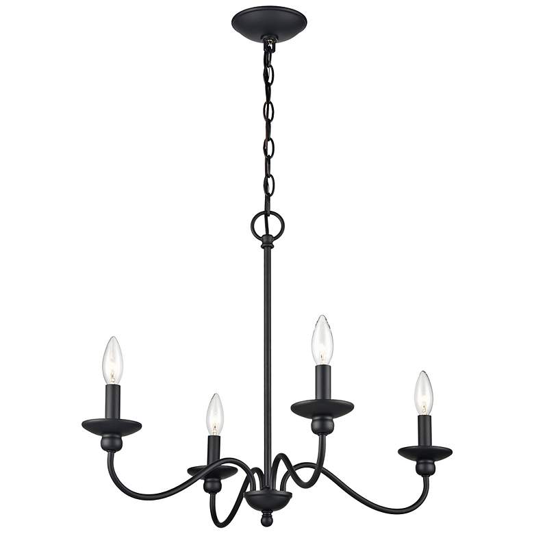 Image 5 Millennium Lighting Delvona 24" Wide 4-Light Matte Black Chandelier more views