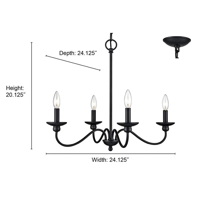 Image 6 Millennium Lighting Delvona 24" Wide 4-Light Matte Black Chandelier more views