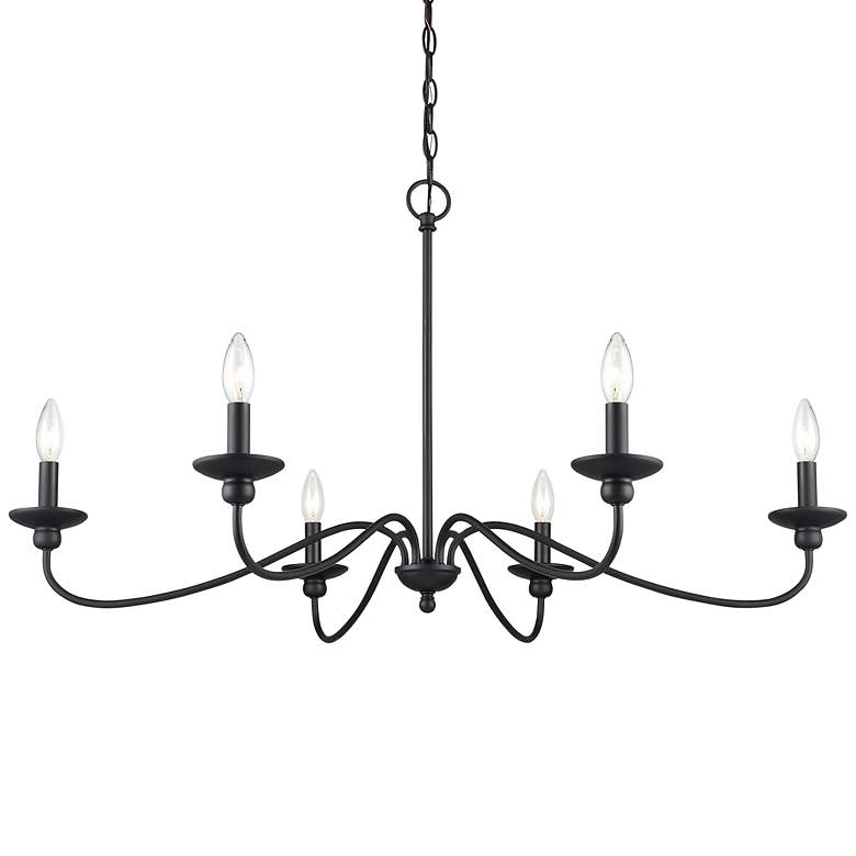 Image 3 Millennium Lighting Delvona 37" Wide Matte Black Candelabra Chandelier