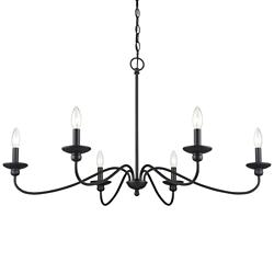 Millennium Lighting Delvona 37" Wide Matte Black Candelabra Chandelier