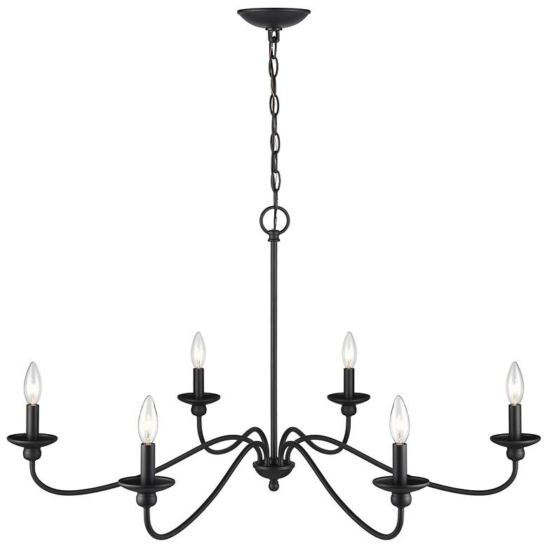 Image 5 Millennium Lighting Delvona 37" Wide Matte Black Candelabra Chandelier more views