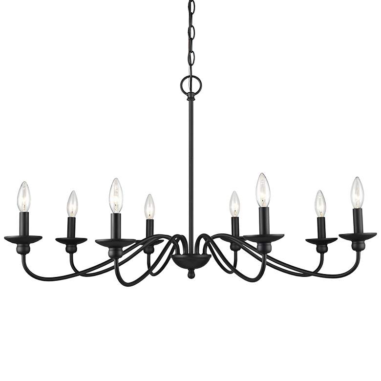 Image 2 Millennium Lighting Delvona 38" Wide 8-Light Matte Black Chandelier