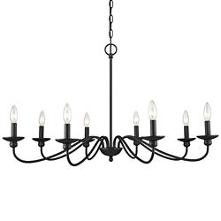 Millennium Lighting Delvona 38" Wide 8-Light Matte Black Chandelier