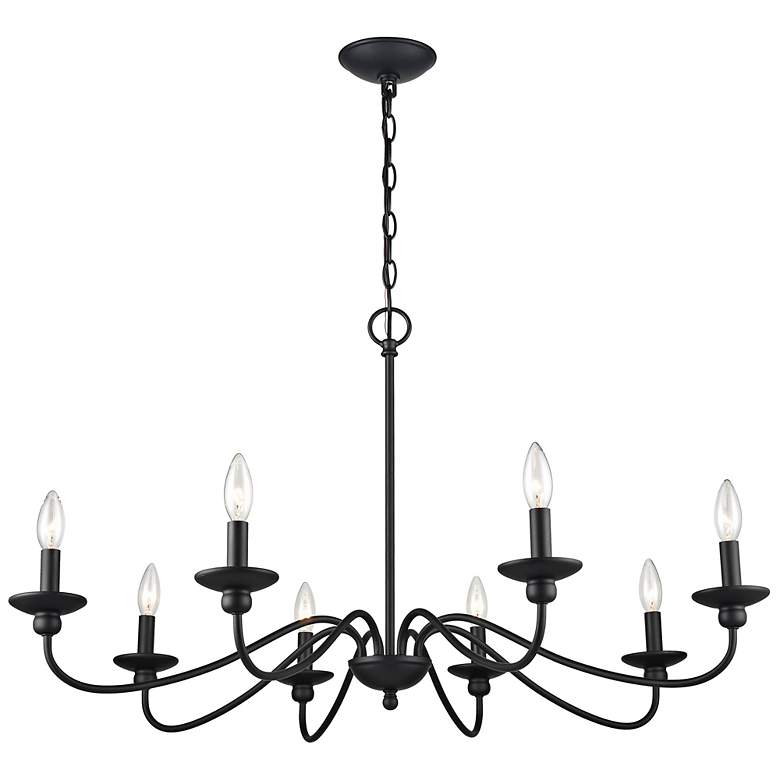 Image 5 Millennium Lighting Delvona 38" Wide 8-Light Matte Black Chandelier more views