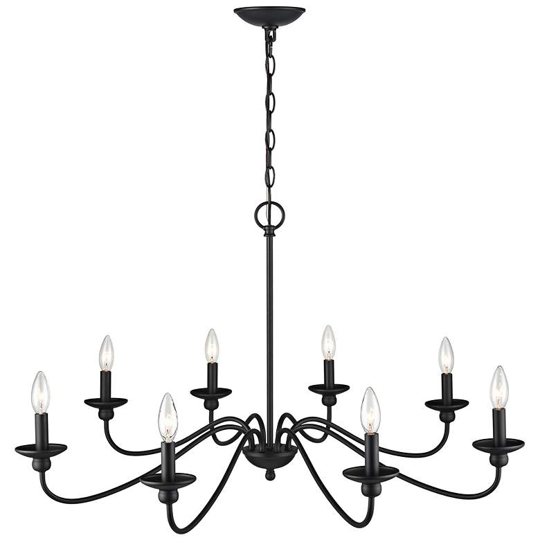 Image 6 Millennium Lighting Delvona 38" Wide 8-Light Matte Black Chandelier more views