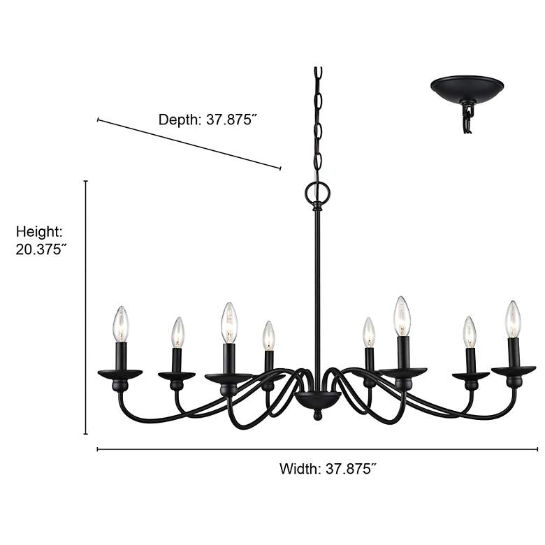 Image 7 Millennium Lighting Delvona 38" Wide 8-Light Matte Black Chandelier more views