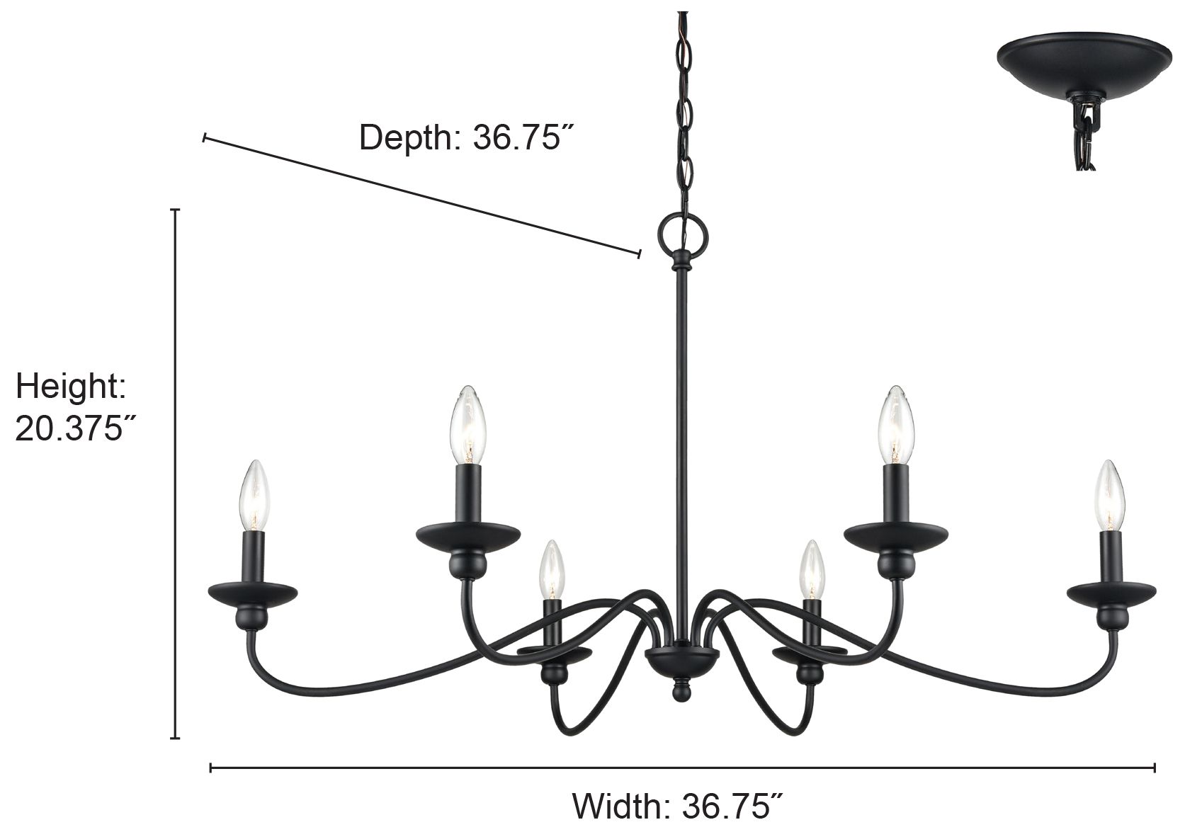 Image 5 Millennium Lighting Delvona 6 Light Chandelier Fixture more views