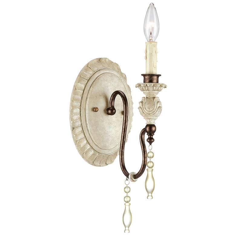 Image 1 Millennium Lighting Denise 1-Light Indoor Wall Sconce in White/Bronze