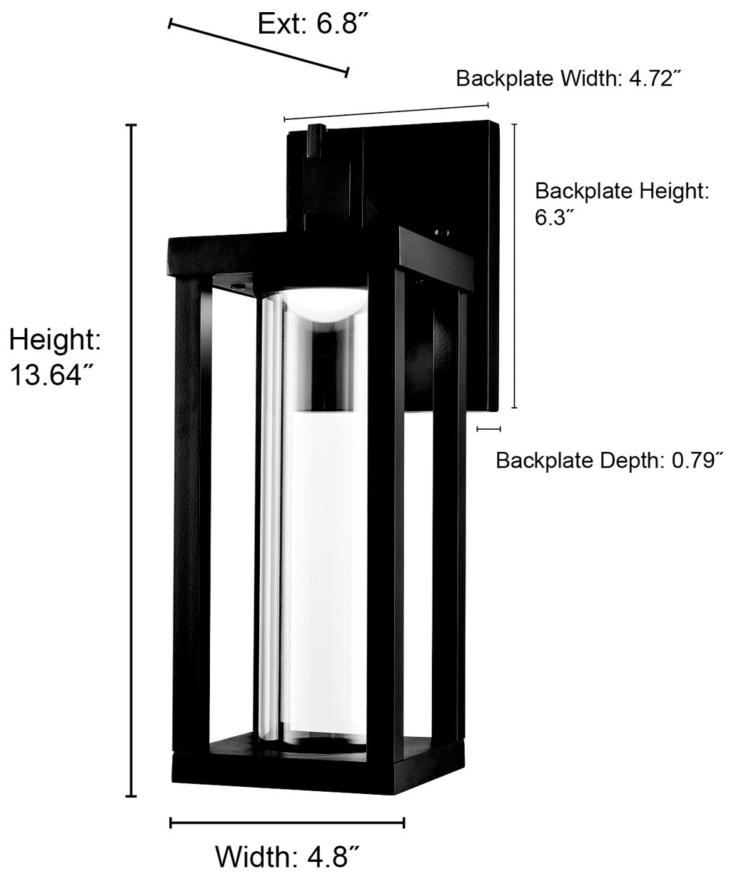 Image 7 Millennium Lighting Dumont Integrated LED Outdoor Sconce in Black more views