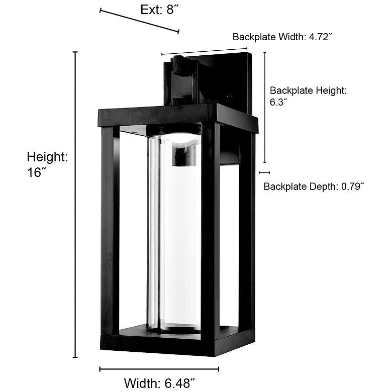 Image 7 Millennium Lighting Dumont Integrated LED Outdoor Wall Sconce Black more views