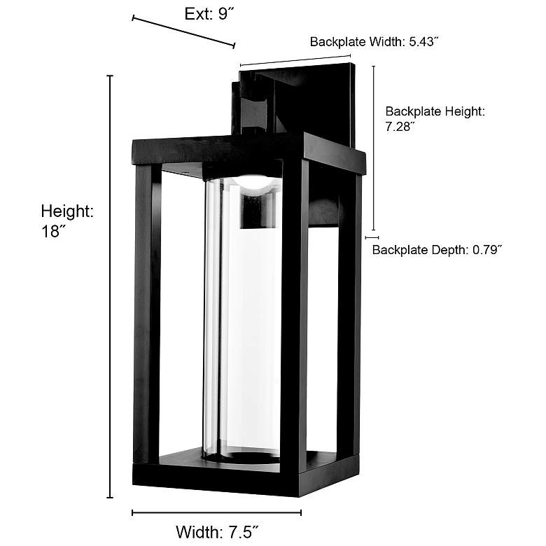 Image 7 Millennium Lighting Dumont Integrated LED Outdoor Wall Sconce Black more views