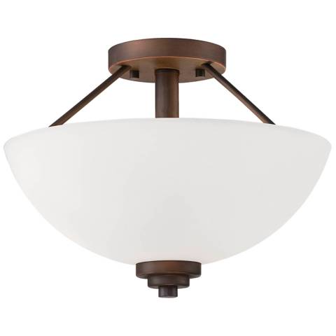 Millennium Lighting Durham 2 Light Semi-Flush Mount in Rubbed Bronze ...