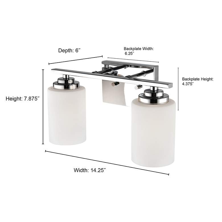 Image 5 Millennium Lighting Durham 2 Light Vanity Fixture in Chrome more views