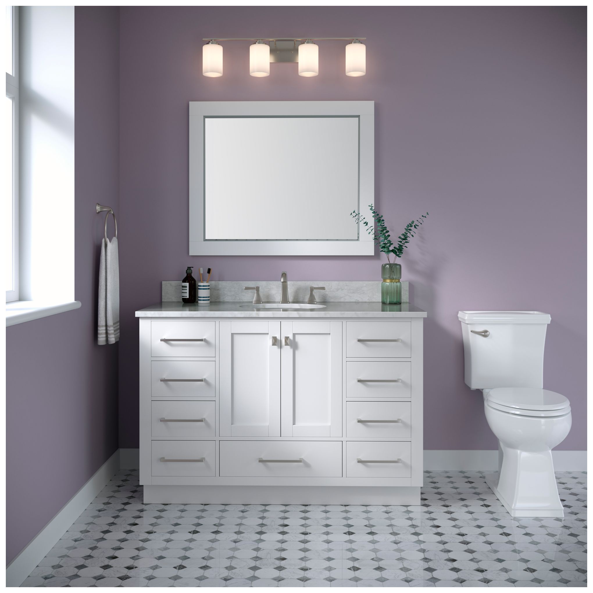 Image 3 Millennium Lighting Durham 4 Light Vanity Fixture in Satin Nickel more views