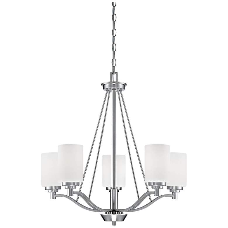 Image 2 Millennium Lighting Durham 5 Light Chandelier in Satin Nickel