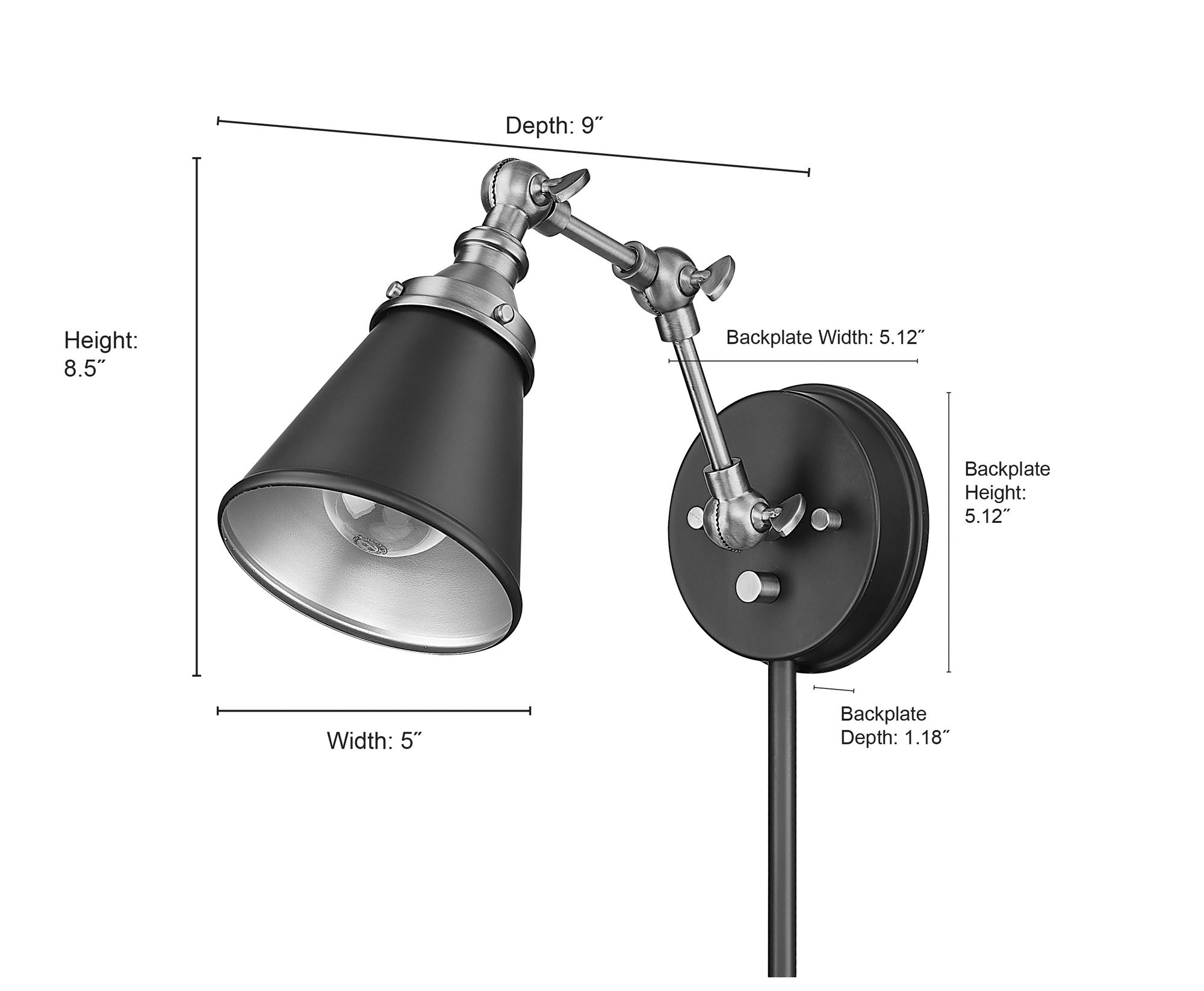 Image 4 Millennium Lighting Edith 1 Light Swing Arm Sconce more views