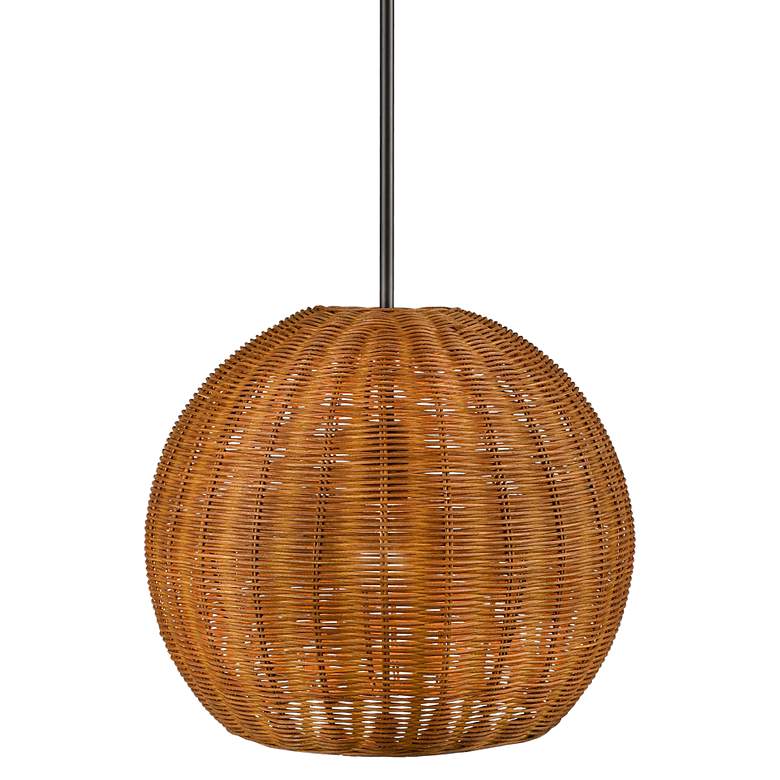 Image 1 Millennium Lighting Elise 1 Light Pendant Fixture Natural Rattan