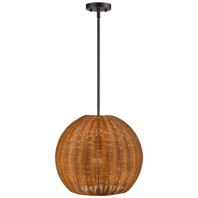 Image 4 Millennium Lighting Elise 1 Light Pendant Fixture Natural Rattan more views