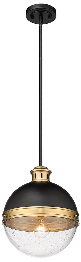 Millennium Lighting Ellmira 1-Light Pendant in Black/Brass