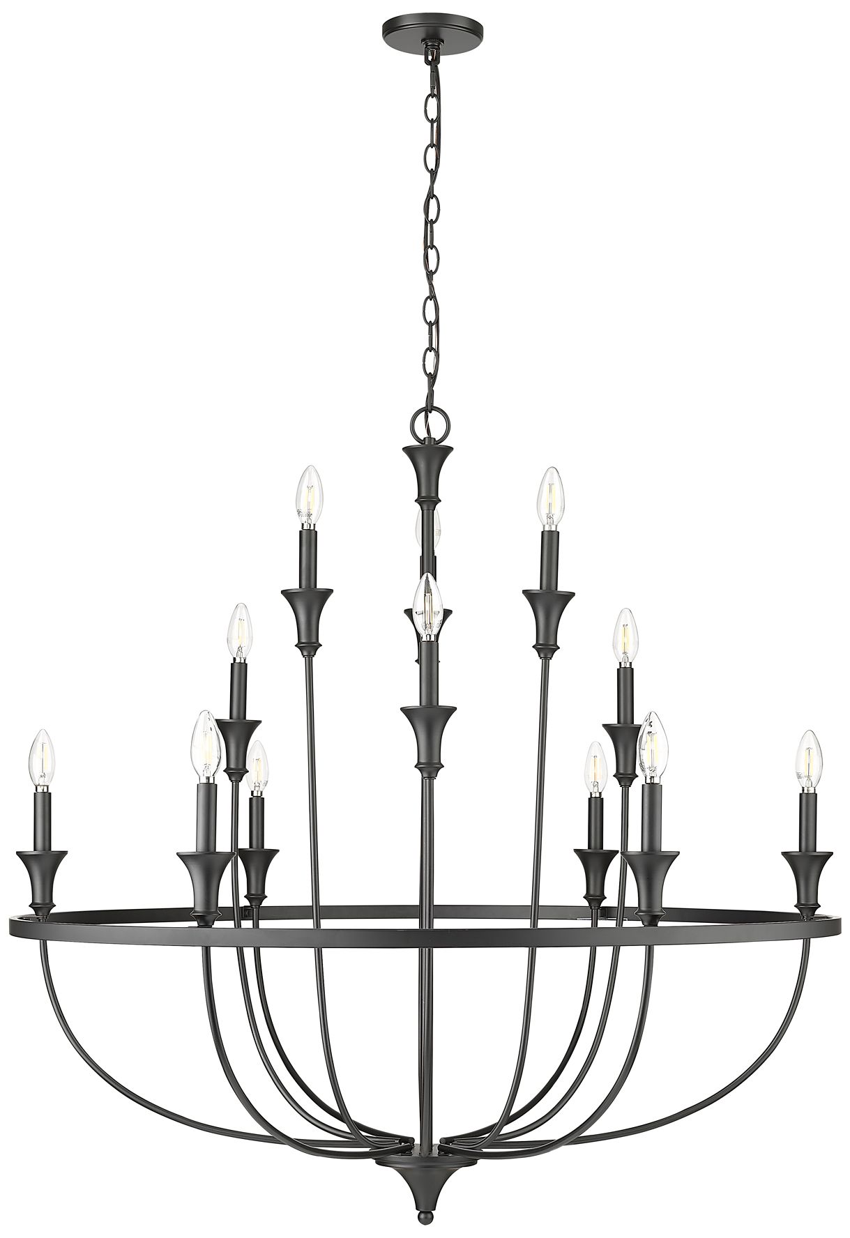 Millennium Lighting Emery 12-Light Chandelier in Matte Black