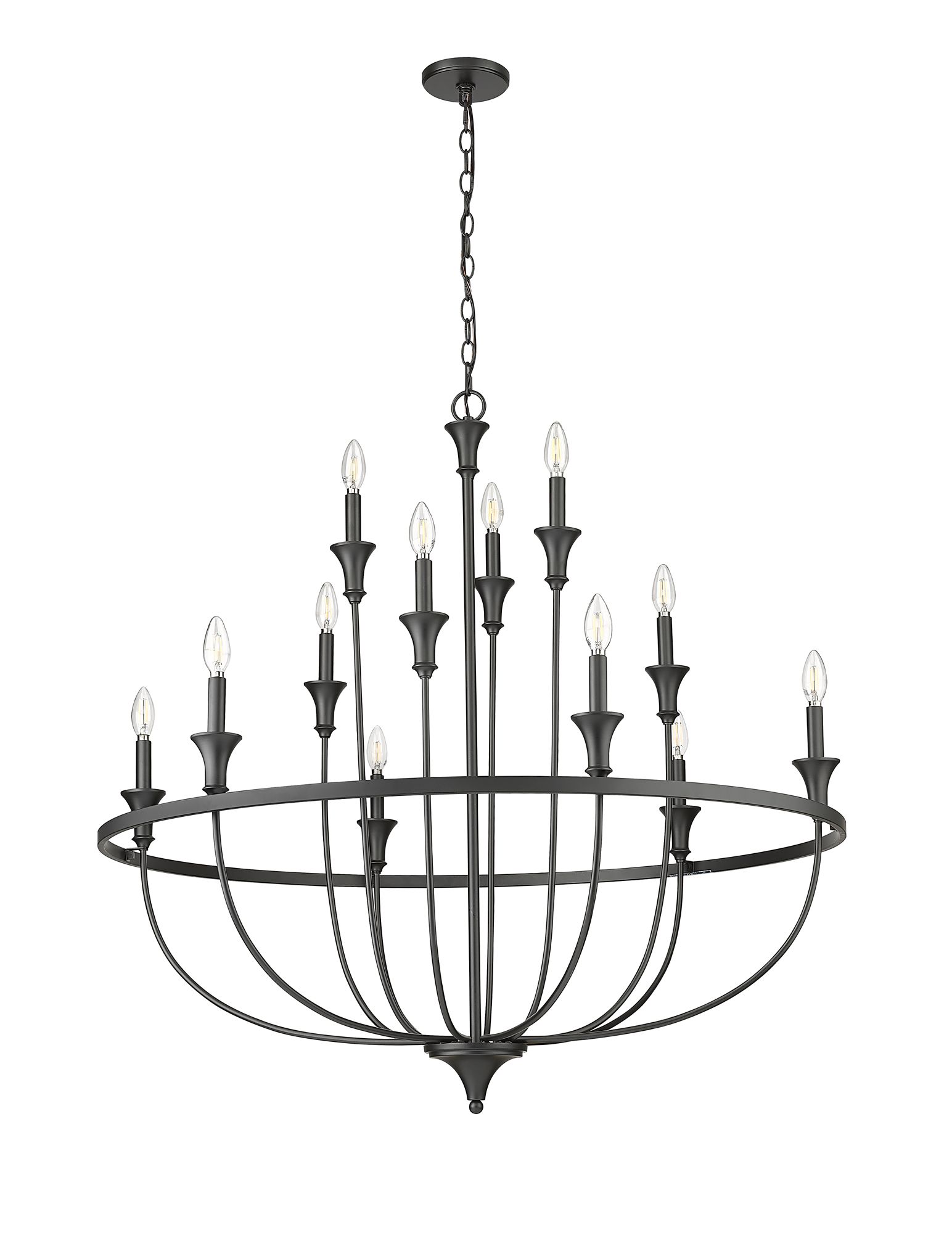 Image 5 Millennium Lighting Emery 12-Light Chandelier in Matte Black more views