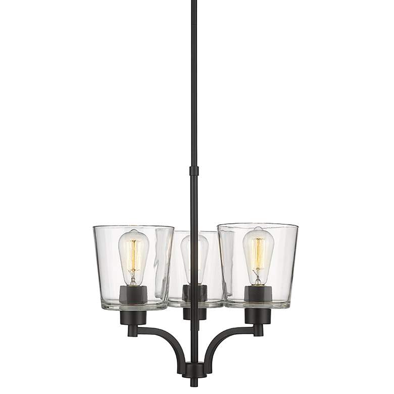 Image 1 Millennium Lighting Evalon 3 Light Chandelier Fixture in Matte Black